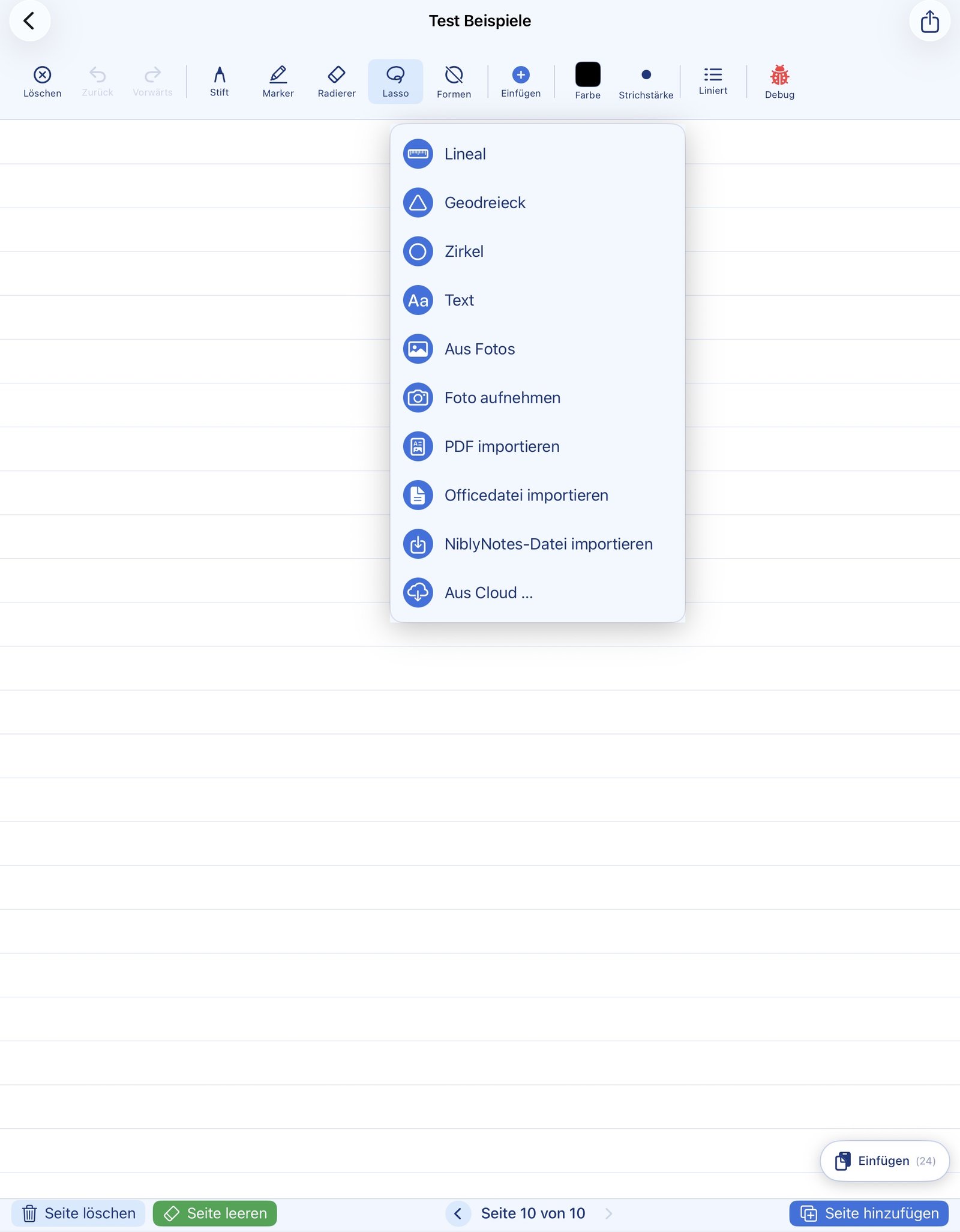 PDF-Import mit mehreren Seiten